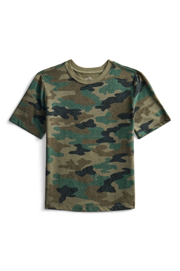 Boys Print Tee with Short Sleeves, Sizes 4-18 & Husky