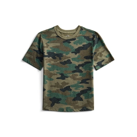 Wonder Nation Boys Print Tee with Short Sleeves, Sizes 4-18 & Husky