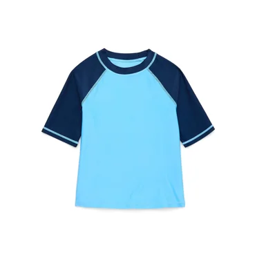 Wonder Nation Boys Short Sleeve Rash Guard with UPF50+, Sizes XS-XL