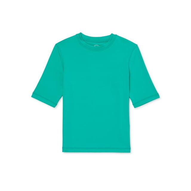 Wonder Nation Boys Short Sleeve Rashguard Shirt with UPF 50+, Sizes 4-18 & Husky