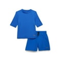 thumbnail image 1 of Wonder Nation Boys Short Sleeve Rashguard and Swim Trunks Set, 2-Piece, Sizes 4-18 & Husky, 1 of 3