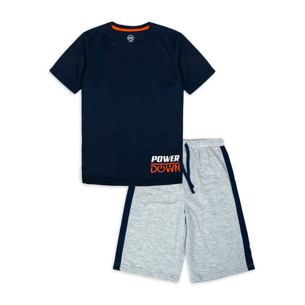 Wonder Nation Boys Short Sleeve Shirt and Shorts Pajama Set, 2-Piece ...