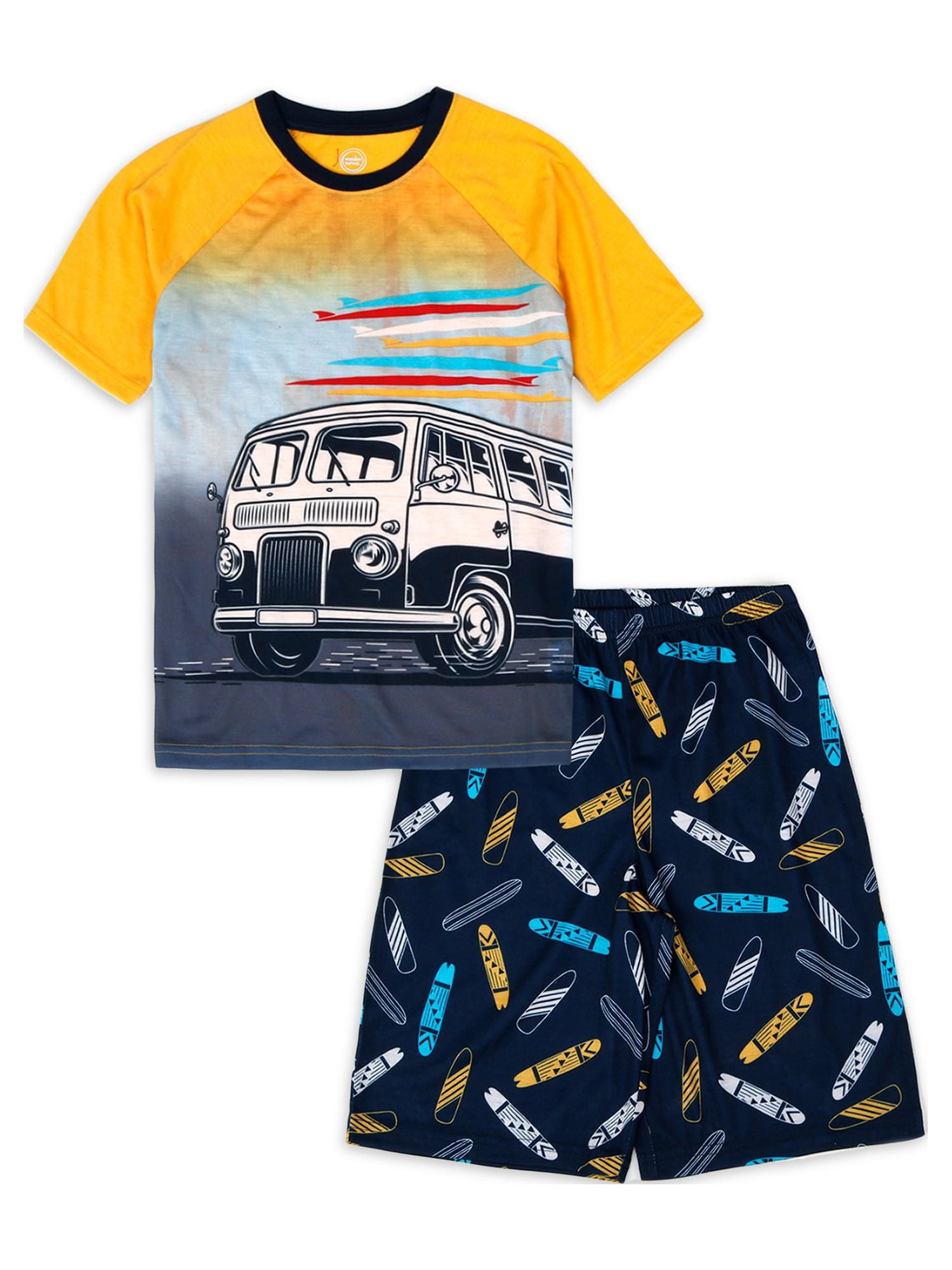 Wonder Nation Boys Short Sleeve Shirt And Shorts Pajama Set 2 Piece   Wonder Nation Boys Short Sleeve Shirt And Shorts Pajama Set 2 Piece Sizes 4 18 Husky 79548417 9d95 489e B8bf 16f6ef0d0678.0d329e1cd1eb96a2fc606e30121599f0 