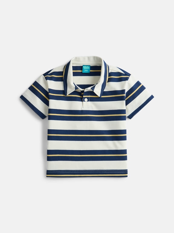 Boys' Stripe Pique Knit Polo Shirt with Short Sleeves, Sizes 4-18 & Husky