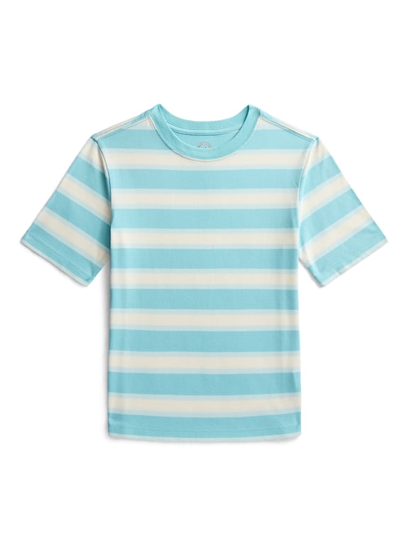 Wonder Nation Boys' Striped Tee with Short Sleeves, Sizes 4-18 & Husky