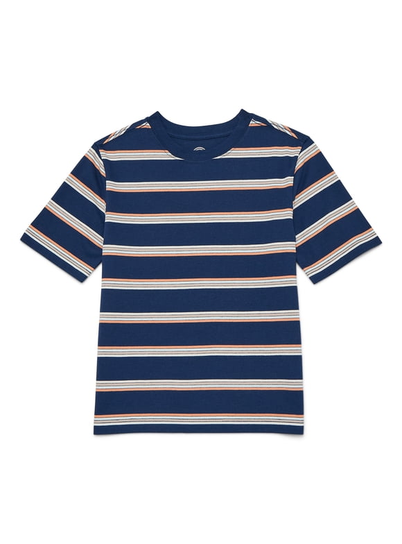 Boys Short Sleeve Stripe T-Shirt, Sizes 4-18 & Husky