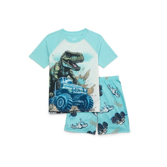 Wonder Nation Boys Short Sleeve Tee and Shorts Pajama Set, 2-Piece, Sizes 4-16 & Husky
