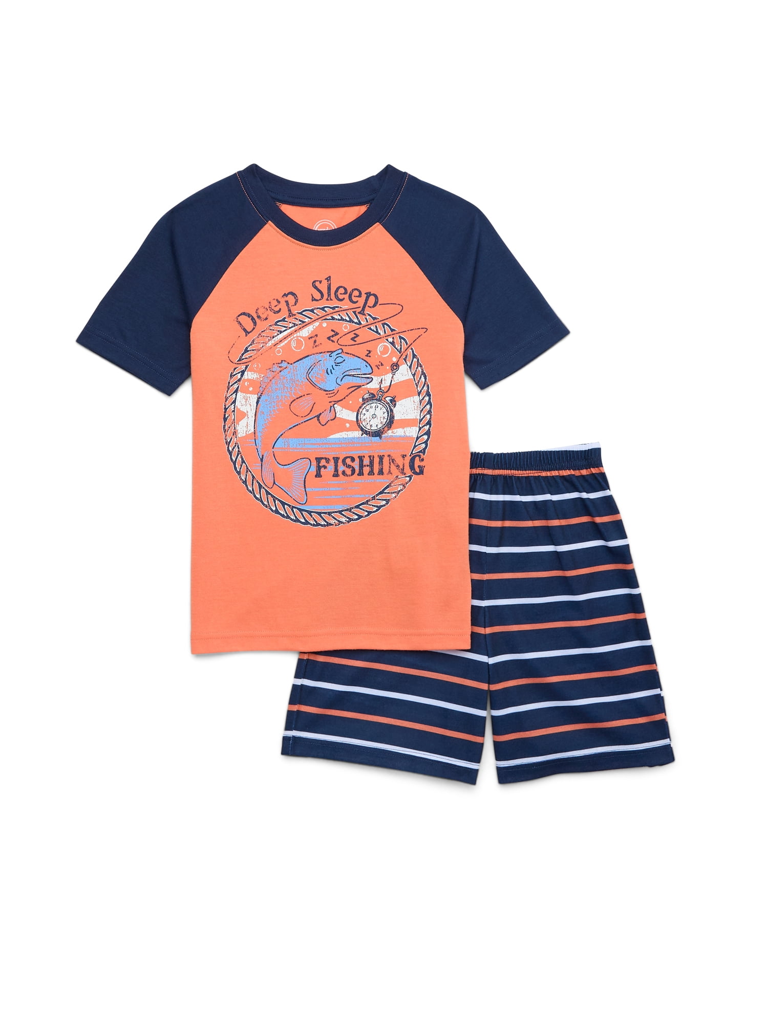 Wonder Nation Boys Short Sleeve Tee and Shorts Pajama Set, 2-Piece, Sizes 4-16 & Husky