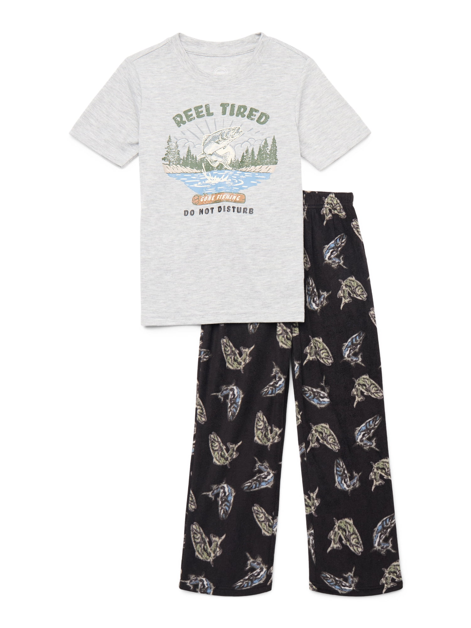 Boys Short Sleeve Top and Pants, 2-Piece Sleep Set, Sizes 4-18 Plus Husky