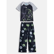 Wonder Nation Boys Short Sleeve Graphic Tee and Wide Leg Pants Sleep Set, 2-Piece, Sizes 4-18