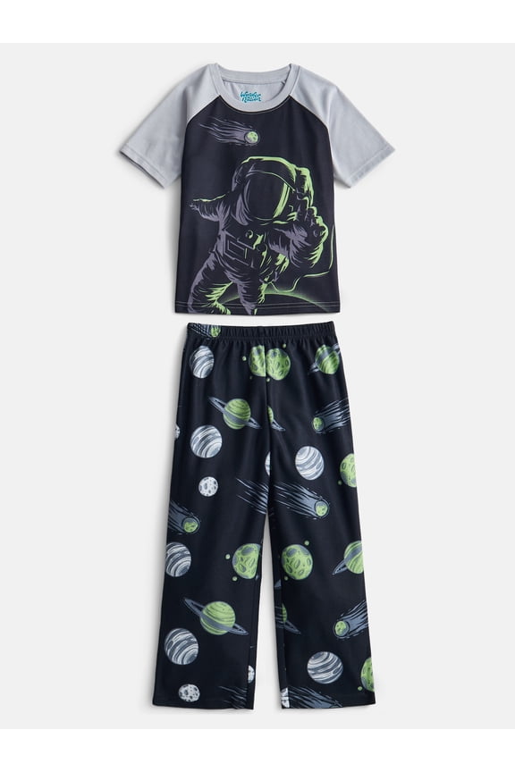Boys Short Sleeve Graphic Tee and Wide Leg Pants Sleep Set, 2-Piece, Sizes 4-18