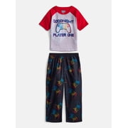 Wonder Nation Boys Short Sleeve Graphic Tee and Wide Leg Pants Sleep Set, 2-Piece, Sizes 4-18