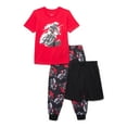 thumbnail image 1 of Wonder Nation Boys Graphic Tee Pants and Shorts Sleep Set, 3-Piece, Sizes 4-16 & Husky, 1 of 3