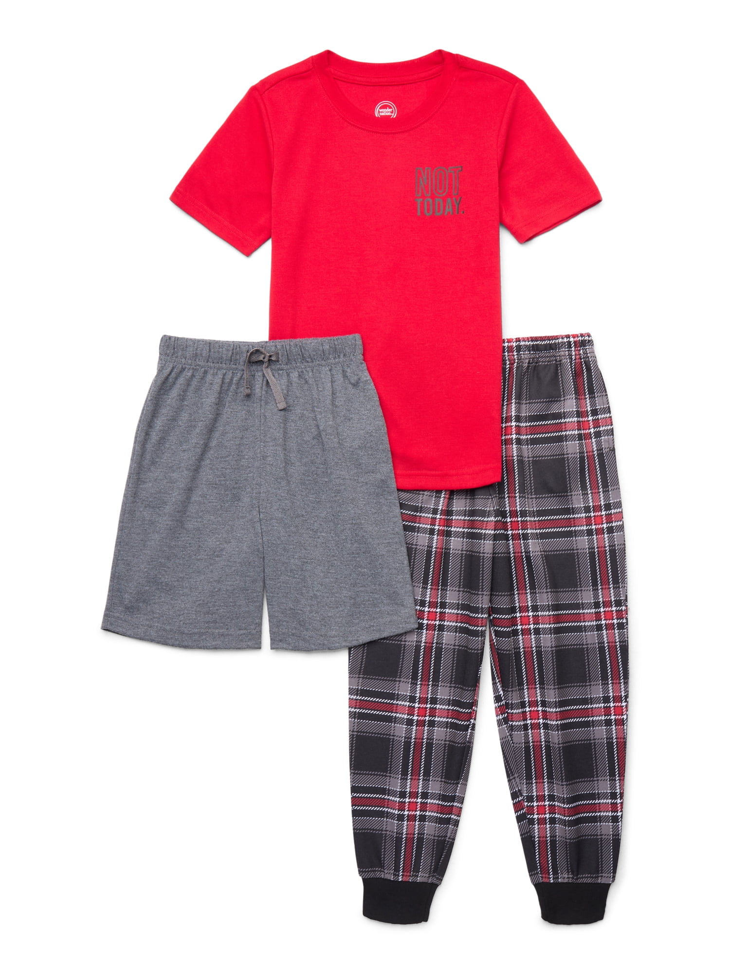 Wonder Nation Boys Short Sleeve Top Shorts and Pants with Pockets