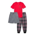 thumbnail image 1 of Wonder Nation Boys Short Sleeve Top, Shorts and Pants with Pockets, 3-Piece Sleep Set, Sizes 4-18 Plus Husky, 1 of 3