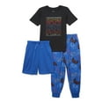 thumbnail image 1 of Wonder Nation Boys Short Sleeve Top, Shorts and Pants with Pockets, 3-Piece Sleep Set, Sizes 4-18 Plus Husky, 1 of 3