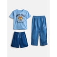 thumbnail image 1 of Wonder Nation Boys Short Sleeve Top, Shorts and Pants Transitional Sleep Set, 3-Piece, Sizes 4-18, 1 of 5