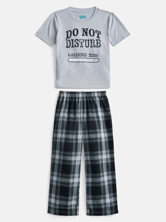 Boys Short Sleeve Graphic Tee and Woven Wide Leg Pants Sleep Set, 2-Piece, Sizes 4-18