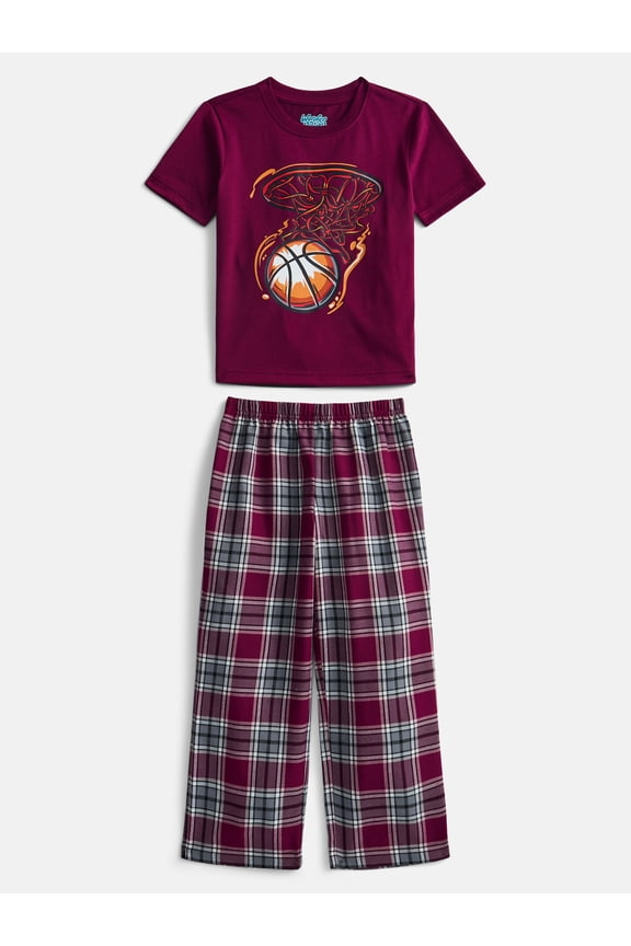 Boys Short Sleeve Graphic Tee and Woven Wide Leg Pants Sleep Set, 2-Piece, Sizes 4-18