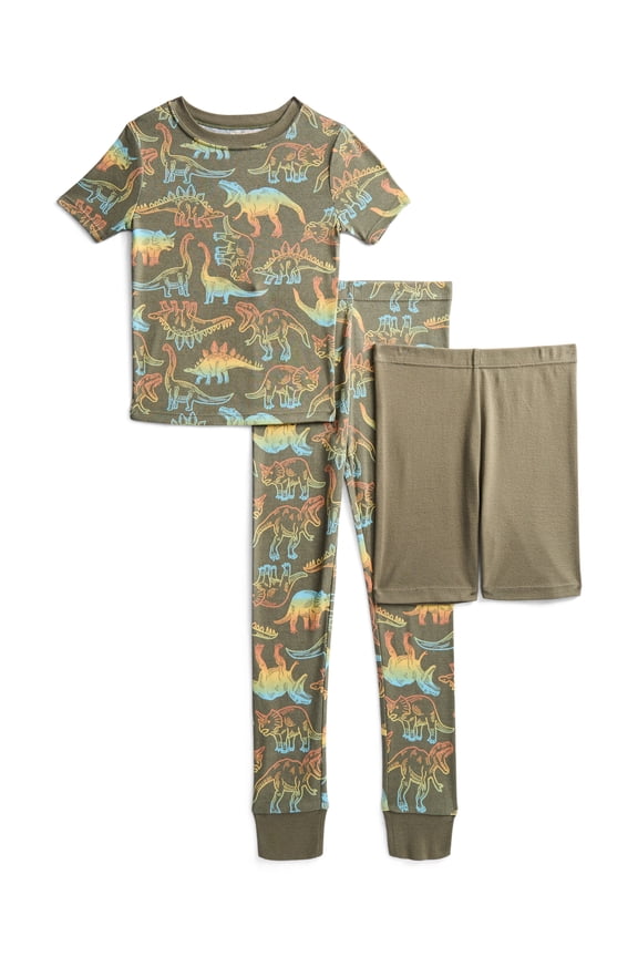 Boys Short Sleeve Top with Short and Pant 3-Piece Set, Sizes 4-10