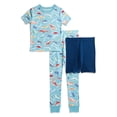 thumbnail image 1 of Wonder Nation Boys Short Sleeve Top, Pants and Shorts Pajama Sleep Set, 3-Piece, Sizes 4-10, 1 of 4