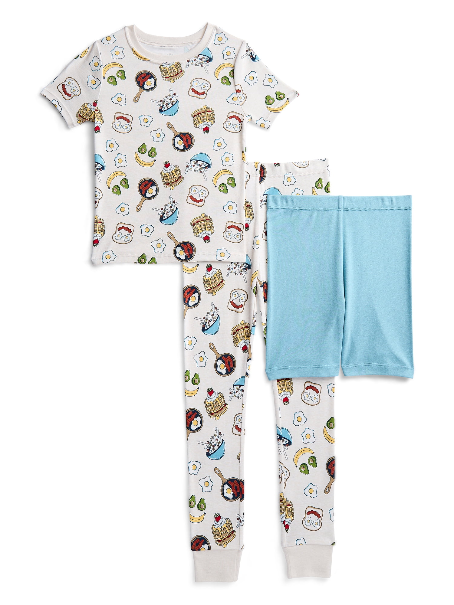 Wonder Nation Boys Short Sleeve Top, Pants and Shorts Pajama Sleep Set, 3-Piece, Sizes 4-10