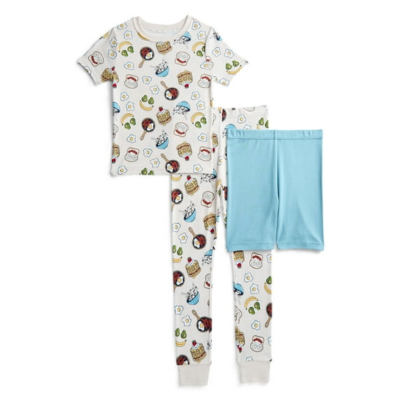 Wonder Nation Boys Short Sleeve Top, Pants and Shorts Pajama Sleep Set, 3-Piece, Sizes 4-10