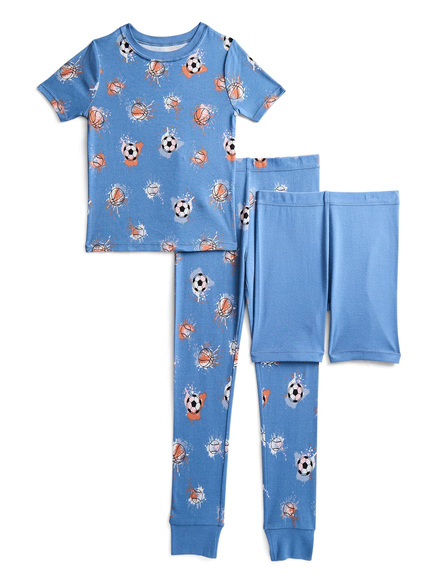 Wonder Nation Boys Short Sleeve Top, Pants and Shorts Pajama Sleep Set, 3-Piece, Sizes 4-10