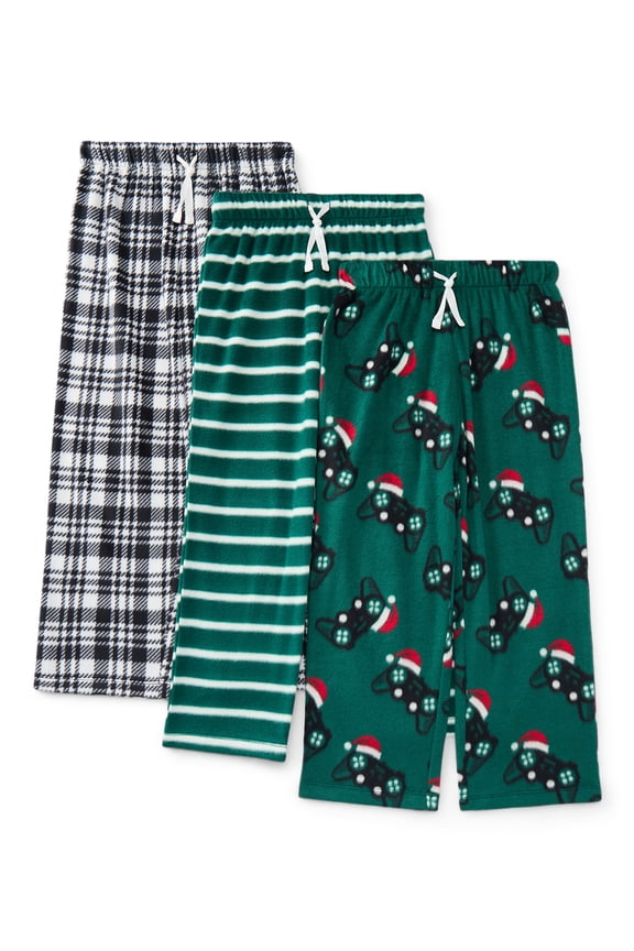 Boys Holiday Print Sleep Pants, 3-Pack, Sizes 4-18