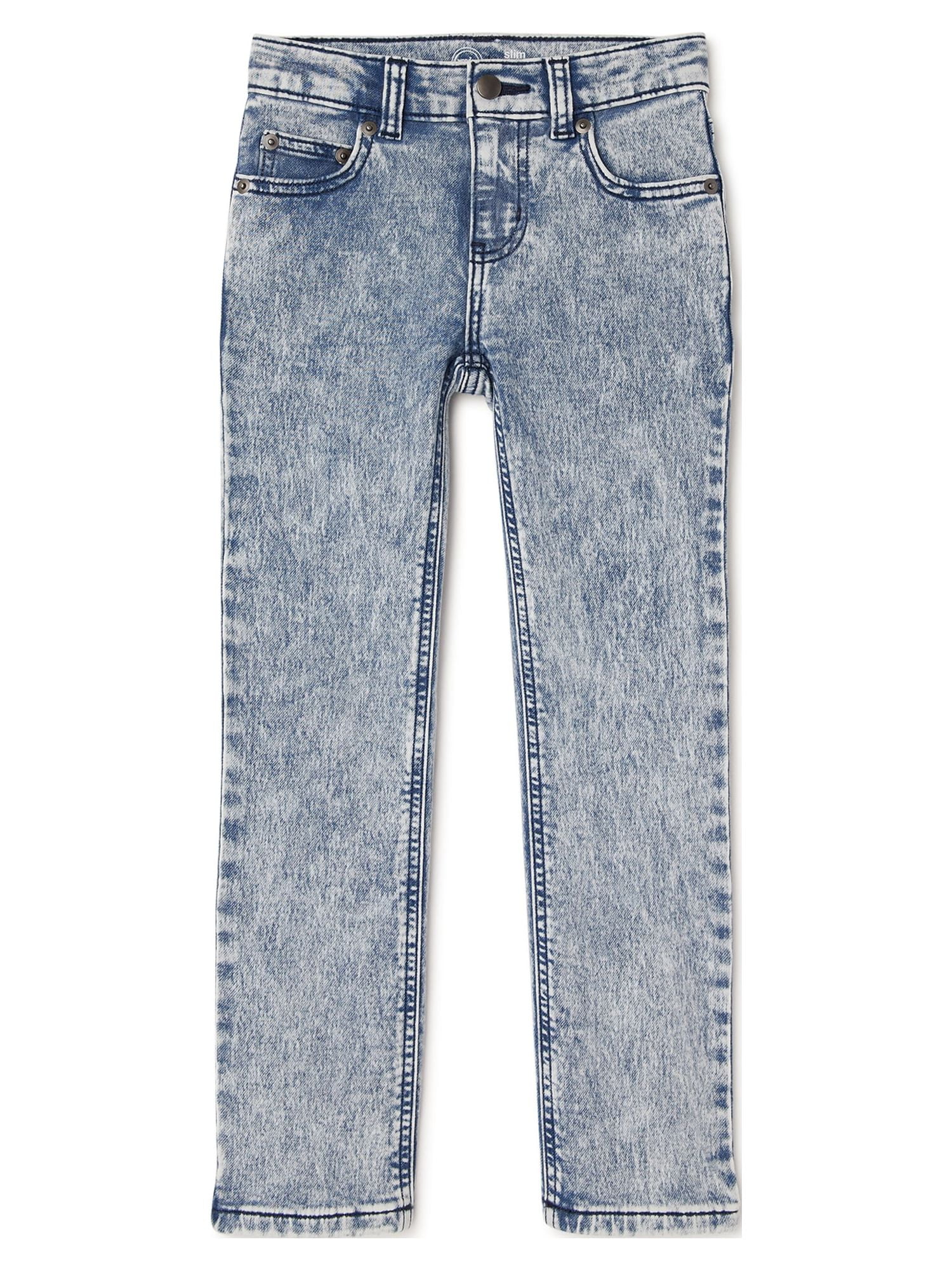 Wonder Nation Boys Slim Knit Denim Jeans, Sizes 4-18 & Husky