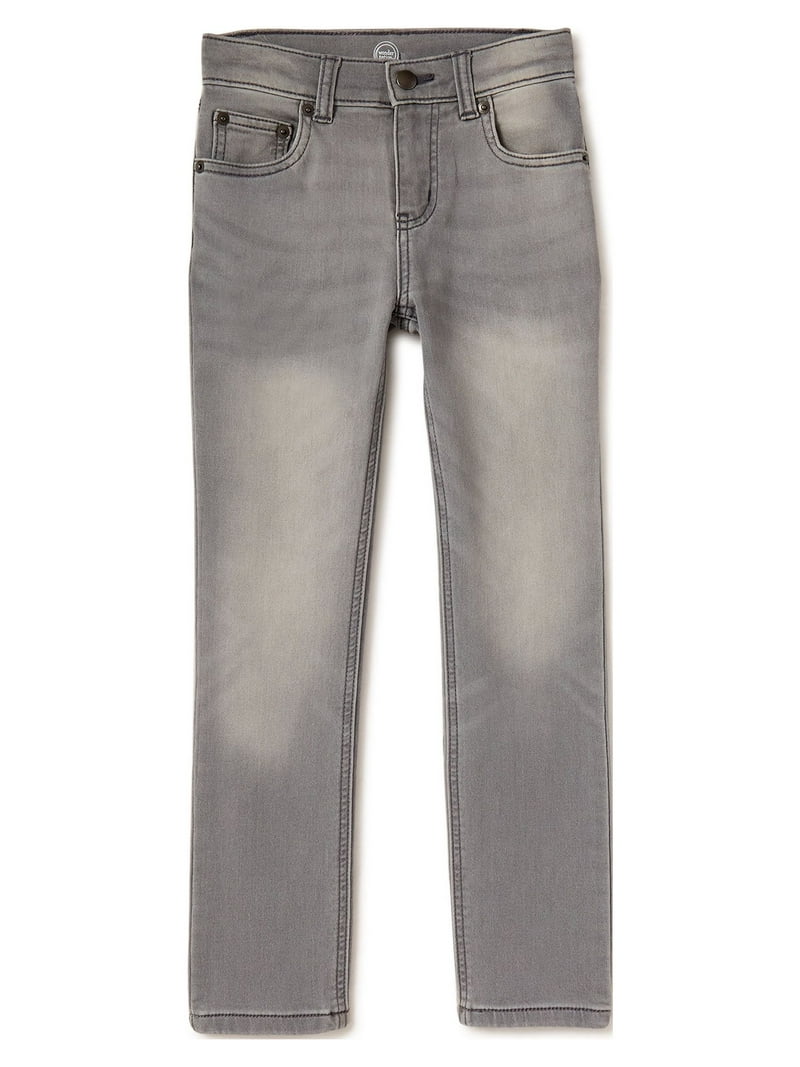 Wonder Nation Boys Slim Knit Denim Jeans, Sizes 4-18 & Husky