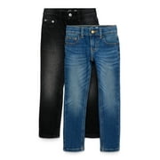 Wonder Nation Boys Slim Knit Jeans, 2-Pack, Sizes 4-18 & Husky