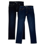 WONDER NATION Boys Slim Straight Jeans, 2-Pack, Sizes 4-18 & Husky