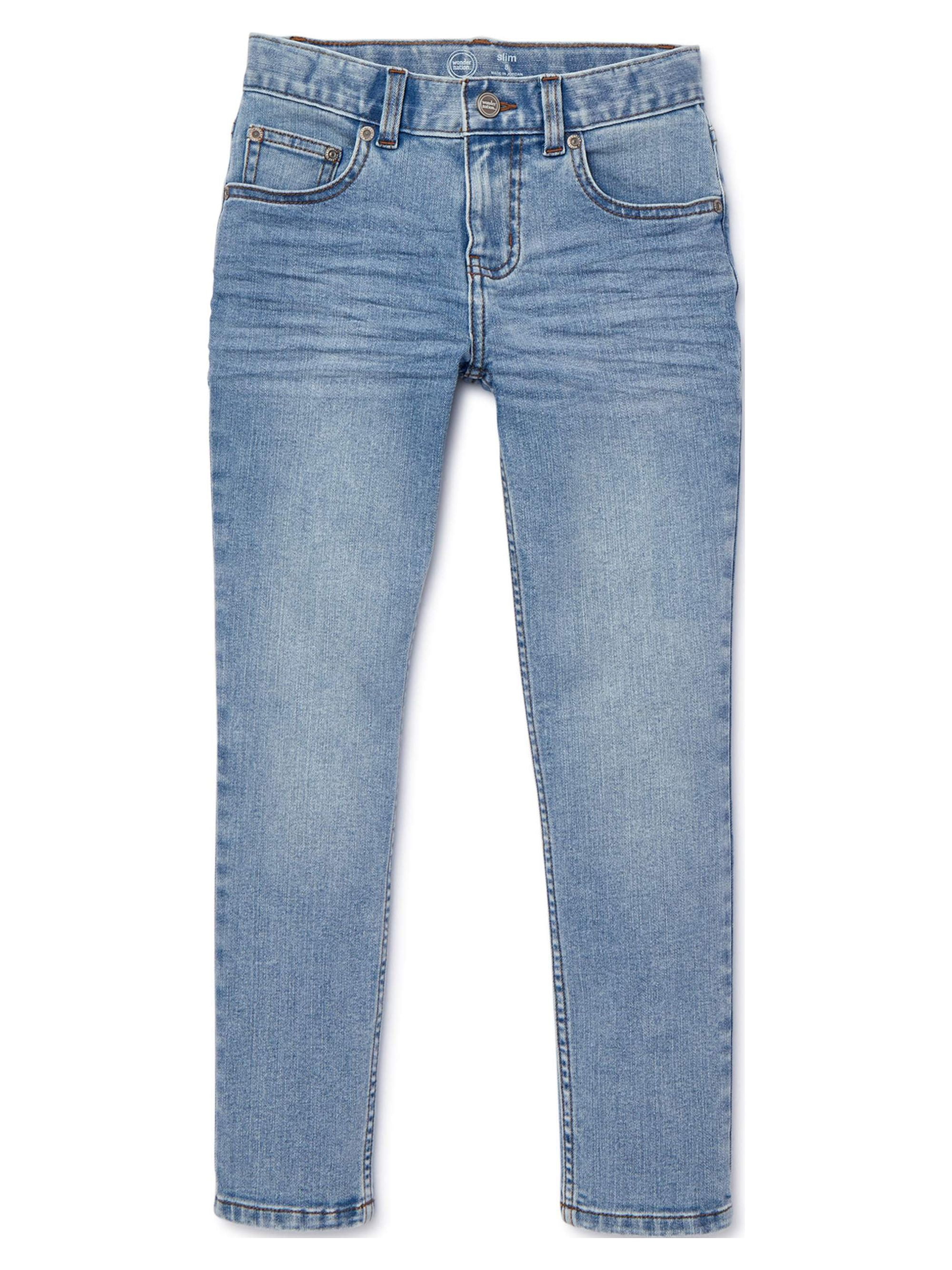 Wonder Nation Boys Slim Straight Jeans, Sizes 4-18 & Husky - Walmart.com