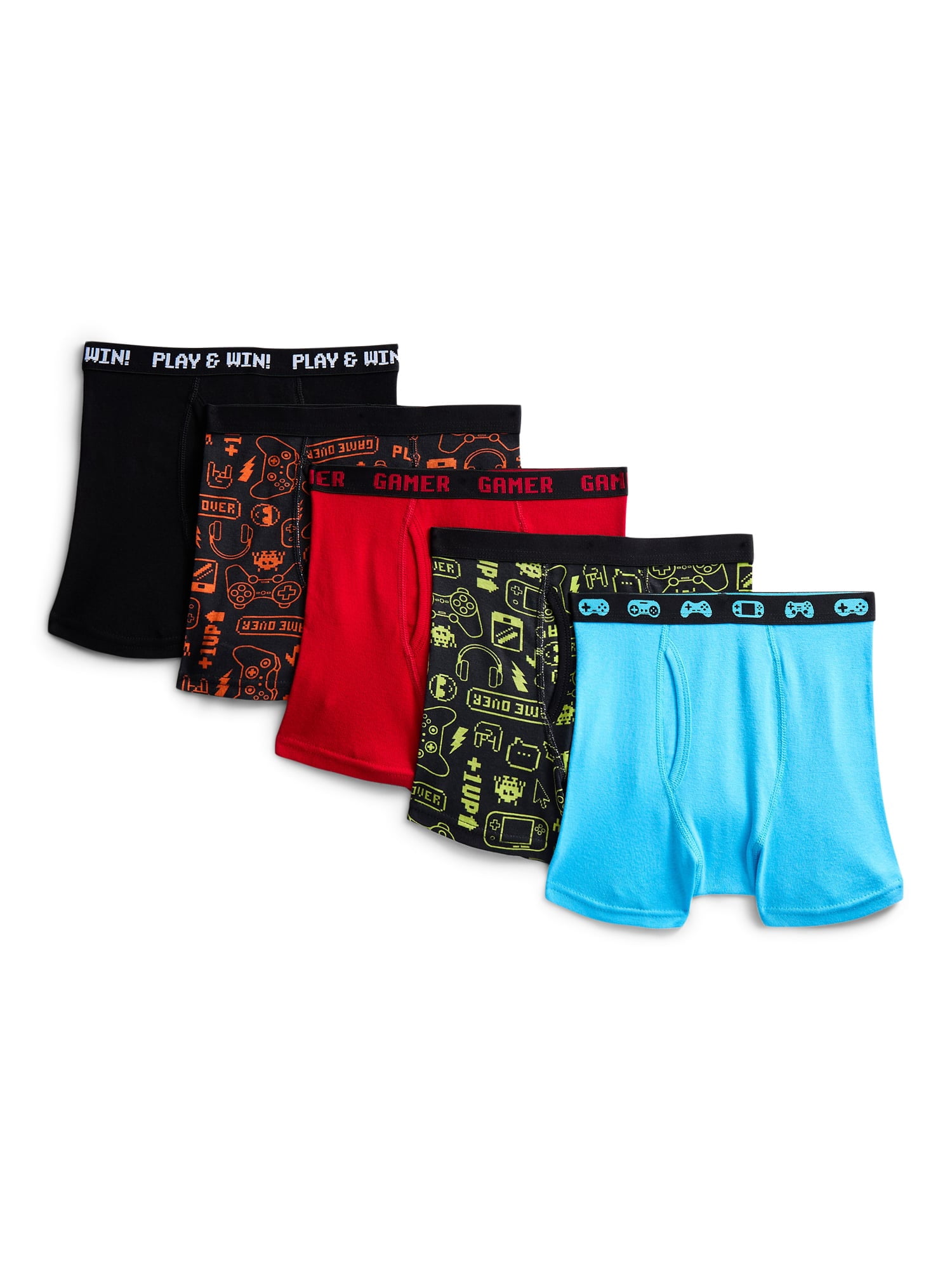 Wonder Nation Boys Underwear Soft Cotton Boxer Briefs, 5-Pack, Sizes S-XL