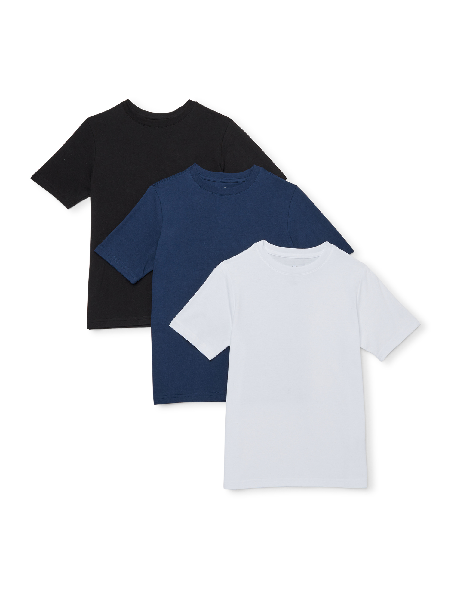 Wonder Nation Boys Solid Crewneck Short Sleeve T-Shirt 3-Pack Sizes 4-18 & Husky - image 1 of 1