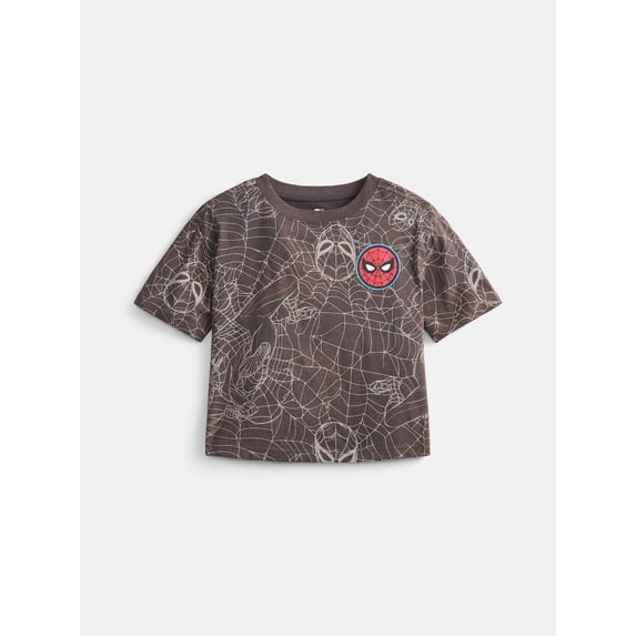 Wonder Nation Boys Spider-Man AOP T-shirt, Sizes 4-18