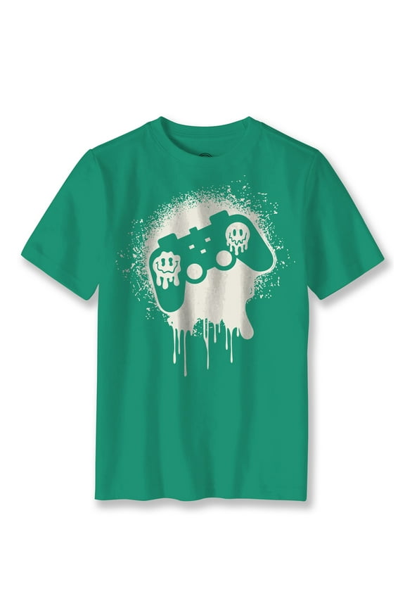 Boys' & Big Boys' Splatter Controller, Short Sleeve, Graphic T-Shirt, Sizes 4-18