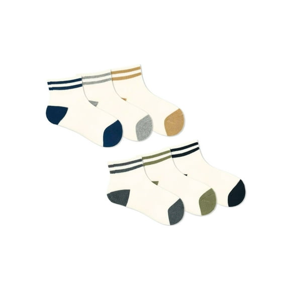 Wonder Nation Boys Sport Ankle Socks, 6-Pack, Sizes S-L