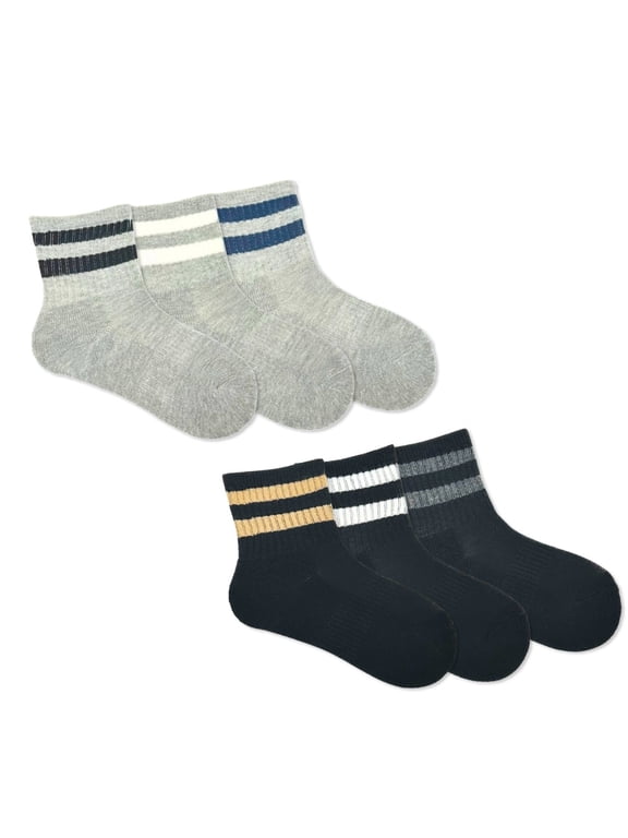 Boys Sport Mid-Crew Socks, 6-Pack, Sizes S-L
