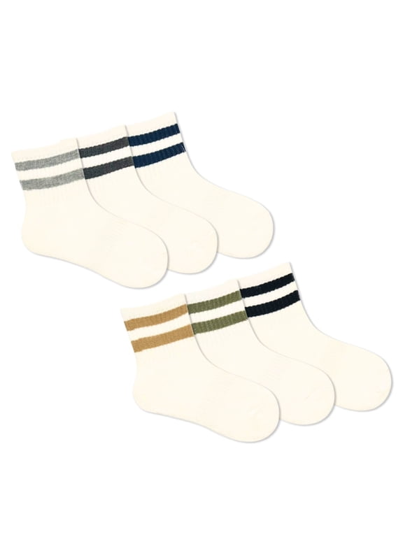 Boys Sport Mid-Crew Socks, 6-Pack, Sizes S-L