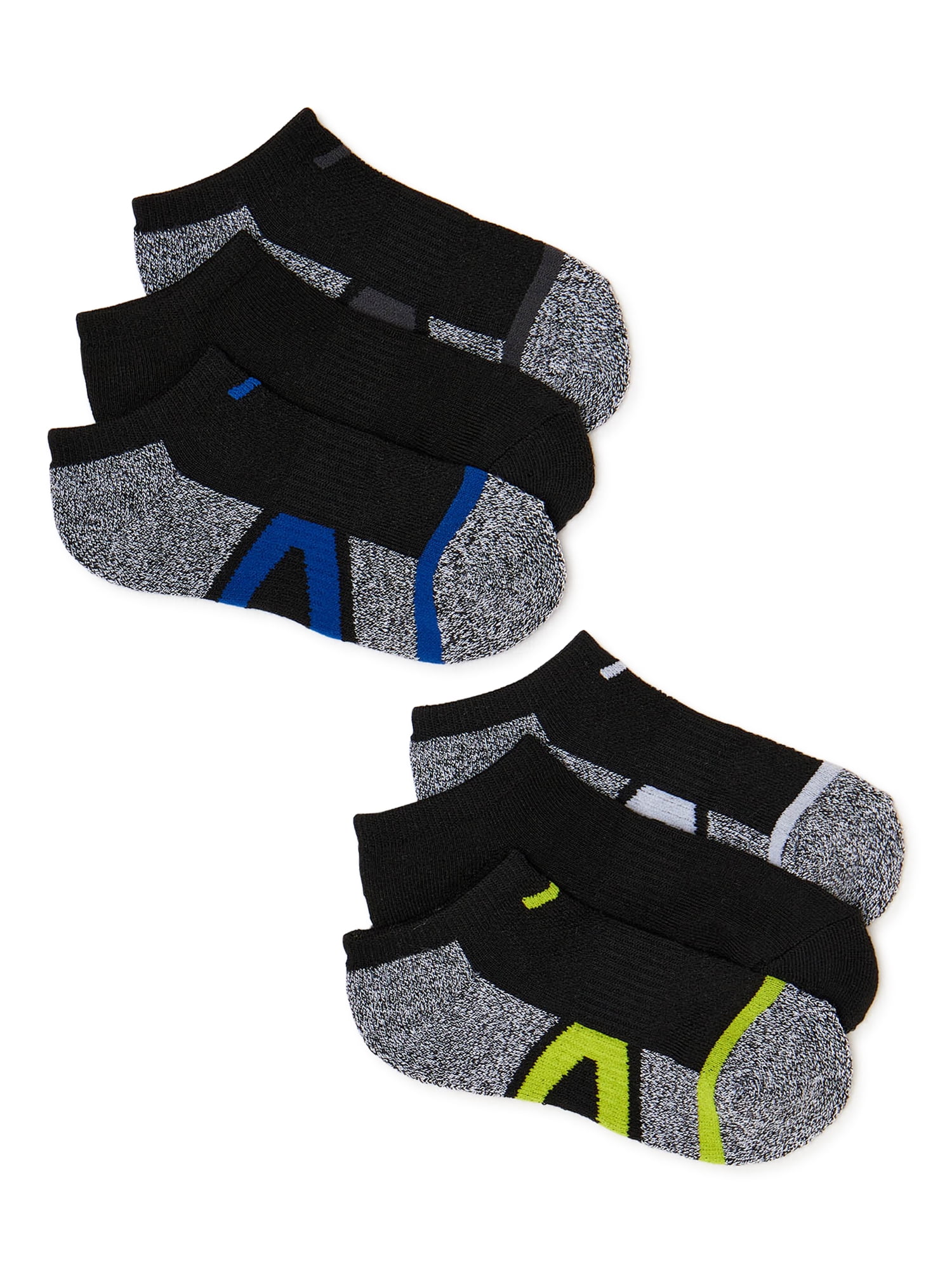 Boys Sport No-Show Socks, 6-Pack, Sizes S-L
