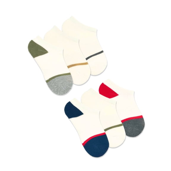 Wonder Nation Boys Sport No-Show Socks, 6-Pack, Sizes S-L