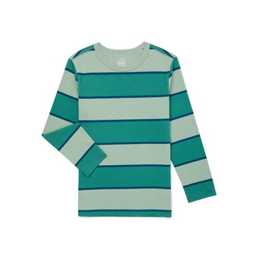 Wonder Nation Boys Long Sleeve Stripe T-Shirt, Sizes 4-18 & Husky