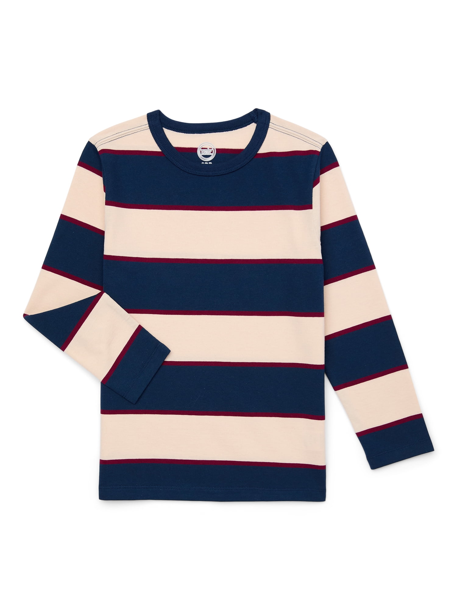 Wonder Nation Boys Long Sleeve Stripe T-Shirt, Sizes 4-18 & Husky