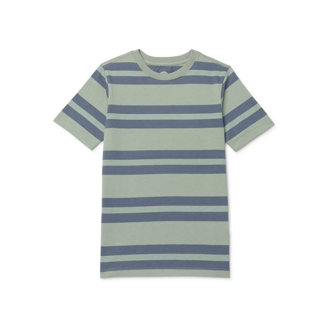 Wonder Nation Boys Stripe Tee with Short Sleeves, Sizes 4-18 & Husky