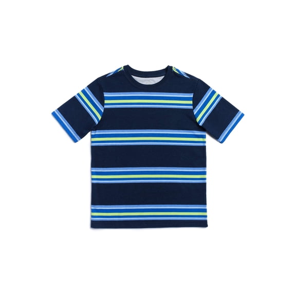Wonder Nation Boys Stripe Tee with Short Sleeves, Sizes 4-18 & Husky