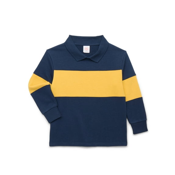 Wonder Nation Boys Striped Rugby Sweatshirt, Sizes 4-16 & Husky