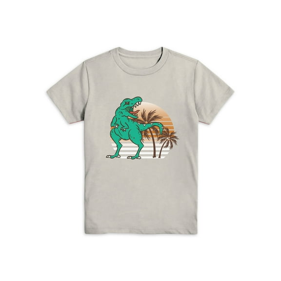 Wonder Nation Boys Sunshine Dino Classic, Crew Neck, Short Sleeve, Graphic T-Shirt, Sizes 4-18