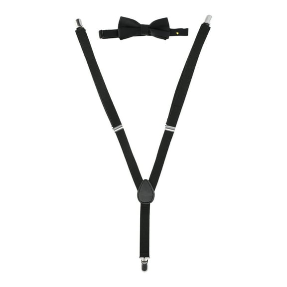 Wonder Nation Boys’ Suspenders and Bow Tie Set Polyester, Black (Boy's)